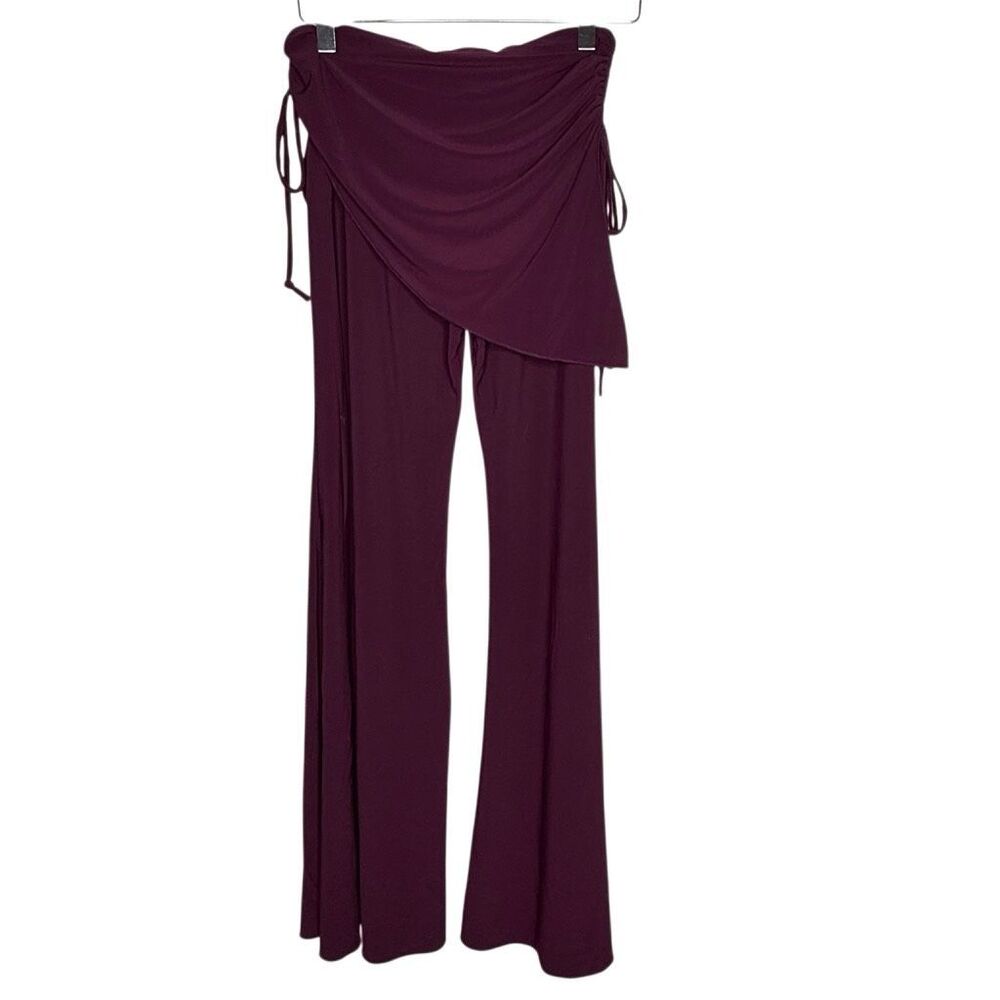 Belly Dance Pants Purple Harem Flare Wrap Skirt Overlay Festival Boho S/M